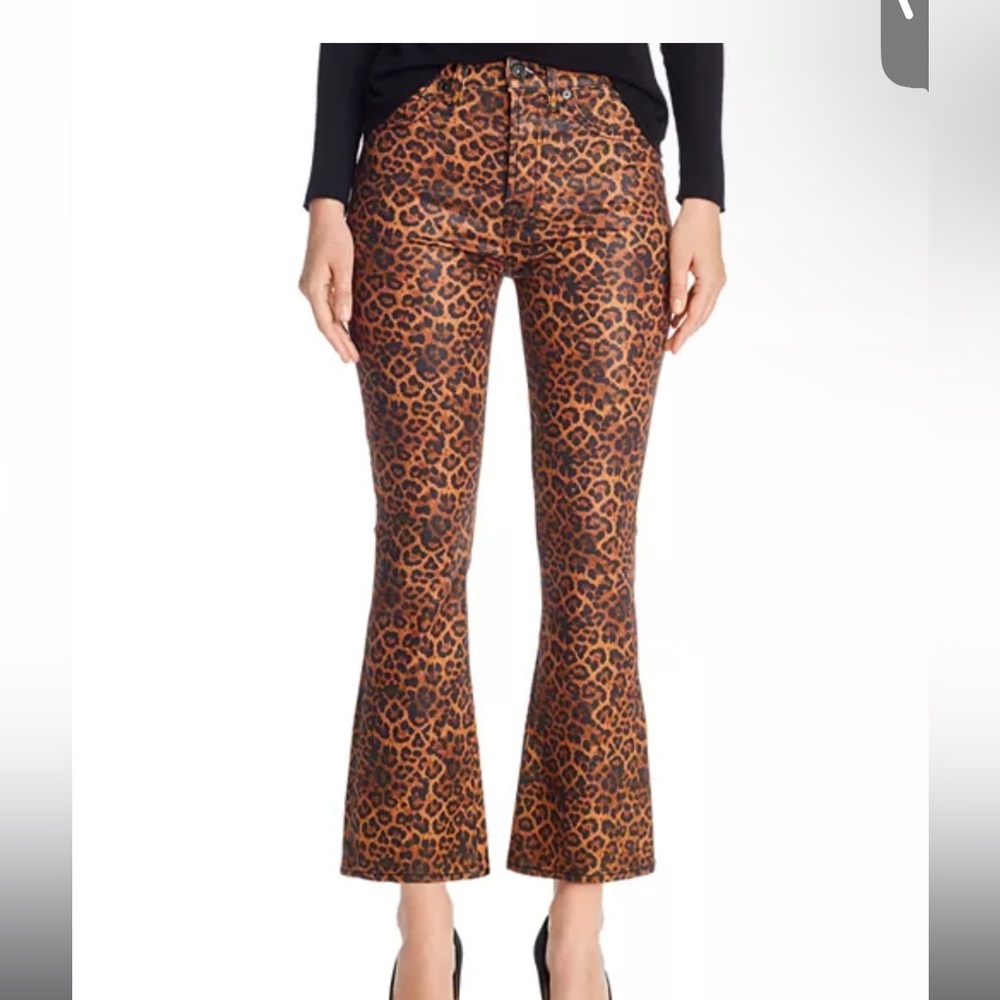 NWT‎ 7 For All Mankind high waisted kick flare leopard jeans